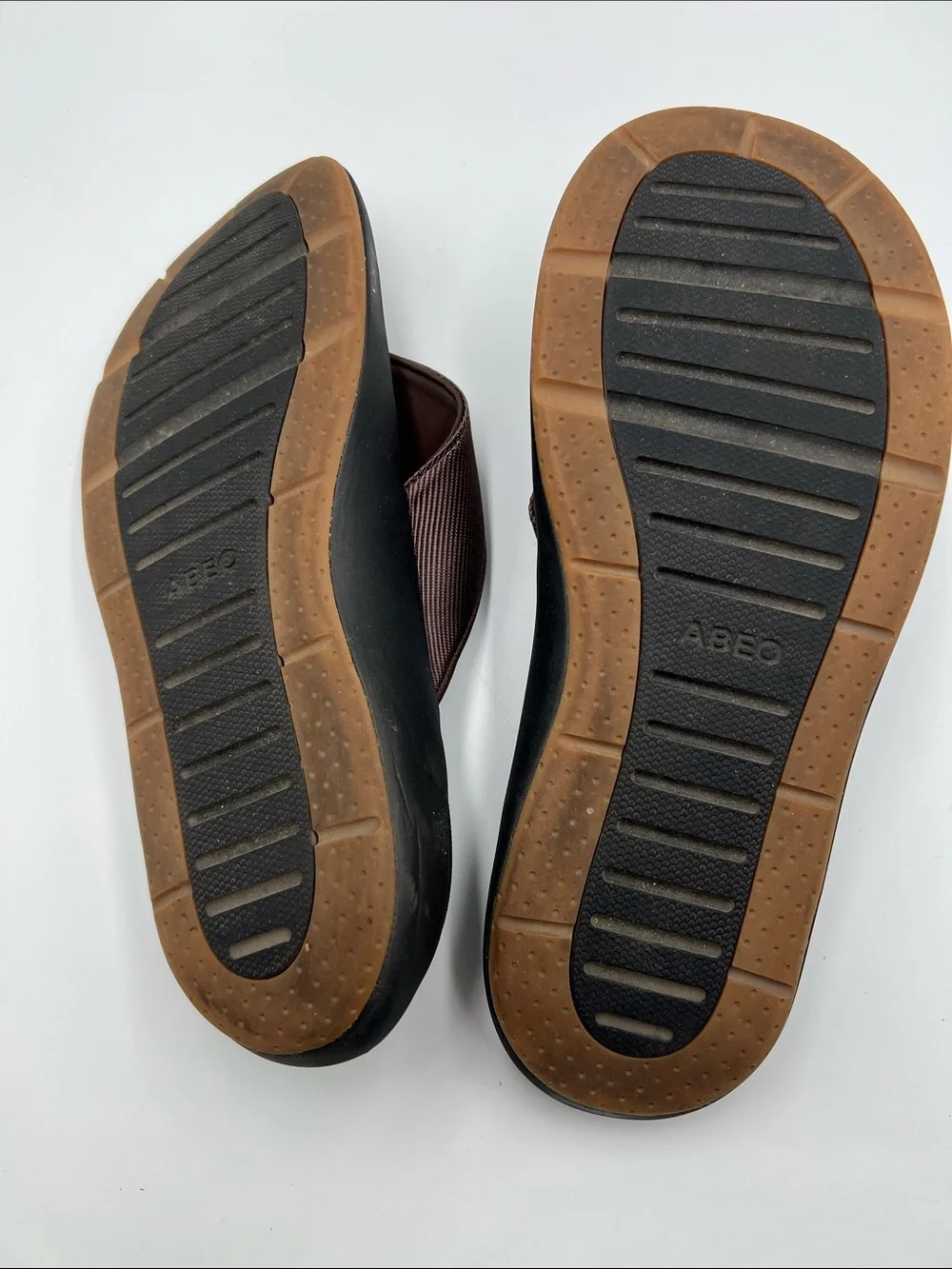 ABEO Alpha thong flipflop sandals shoe thong brown comfort footbed men 10
